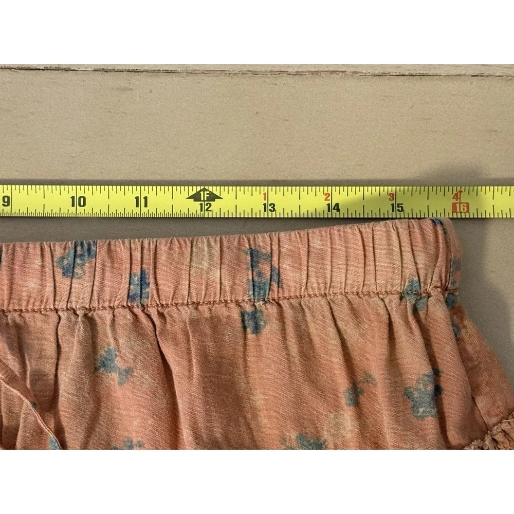 Free People Callista Printed Shorts Peach Boho Cottagecore Women's Medium - Picture 13 of 14
